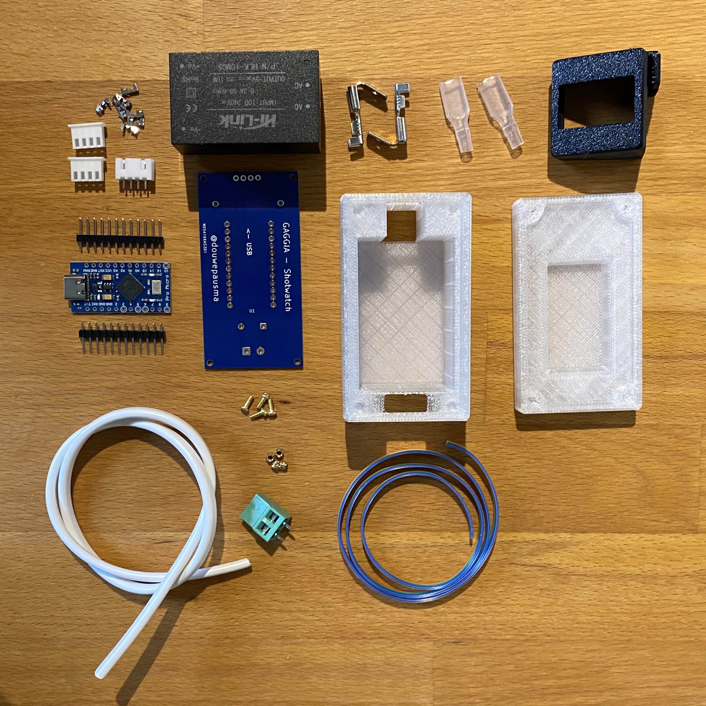 All Shotwatch parts layed out.